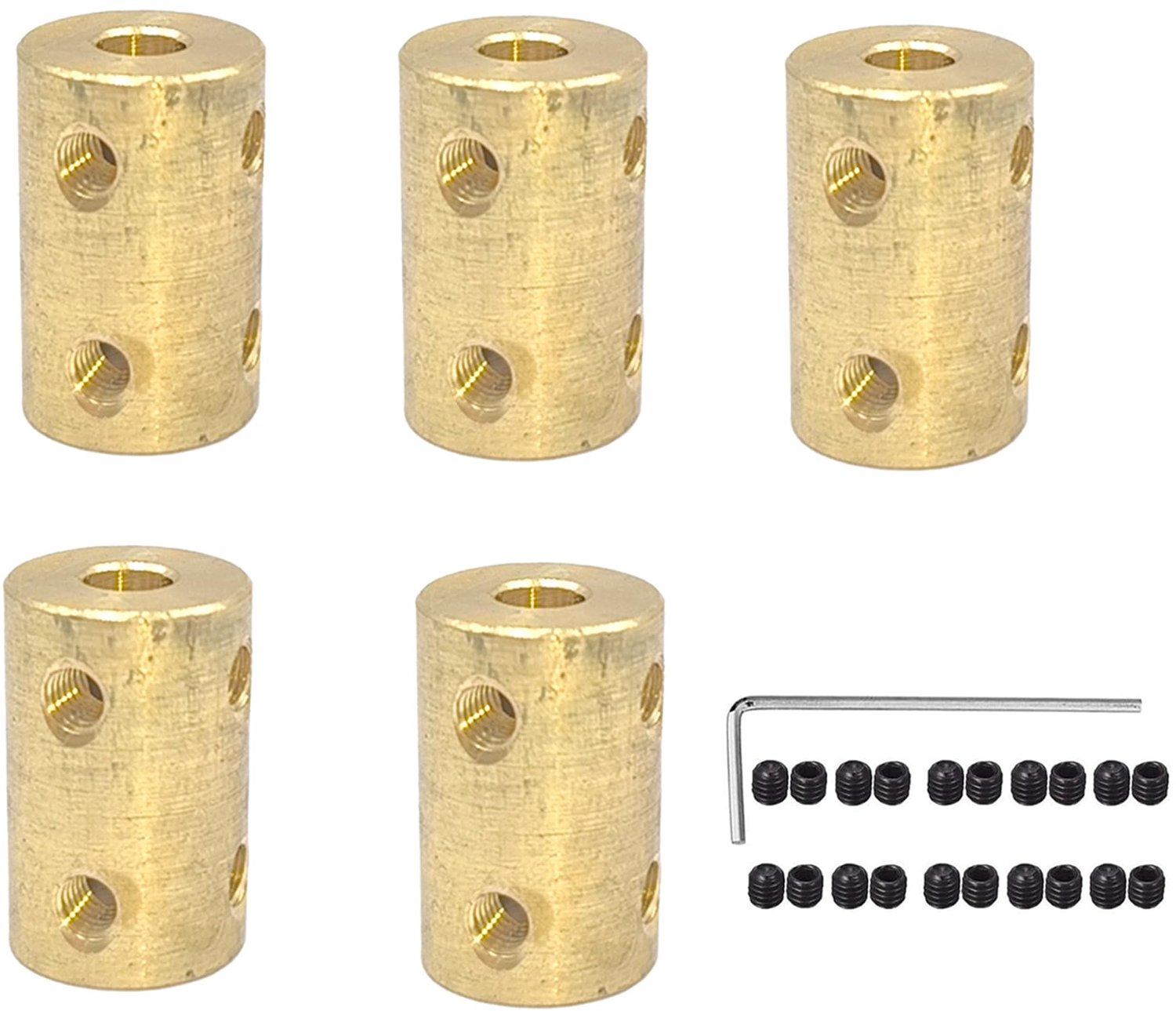 5 Stuks Motoras koppeling - Messing 5mm naar 6mm
