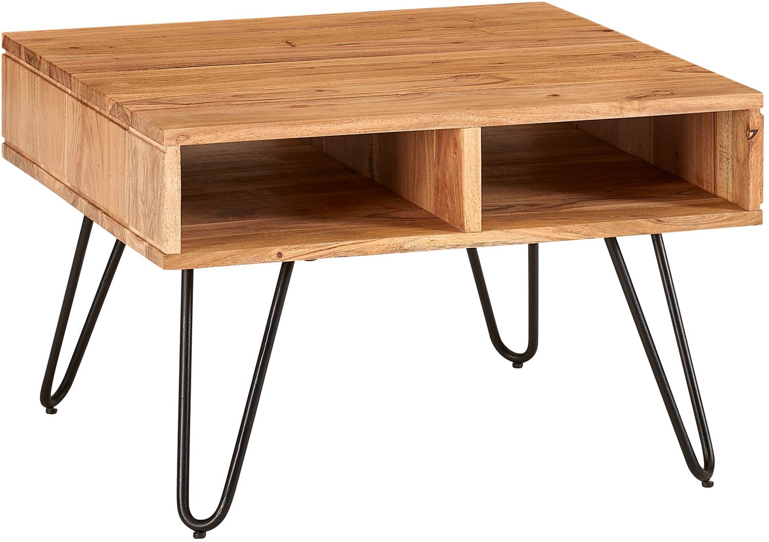 Cosmo Casa Vierkante salontafel - Massief acaciahout - Bruin - 60 x 60 x 40 cm