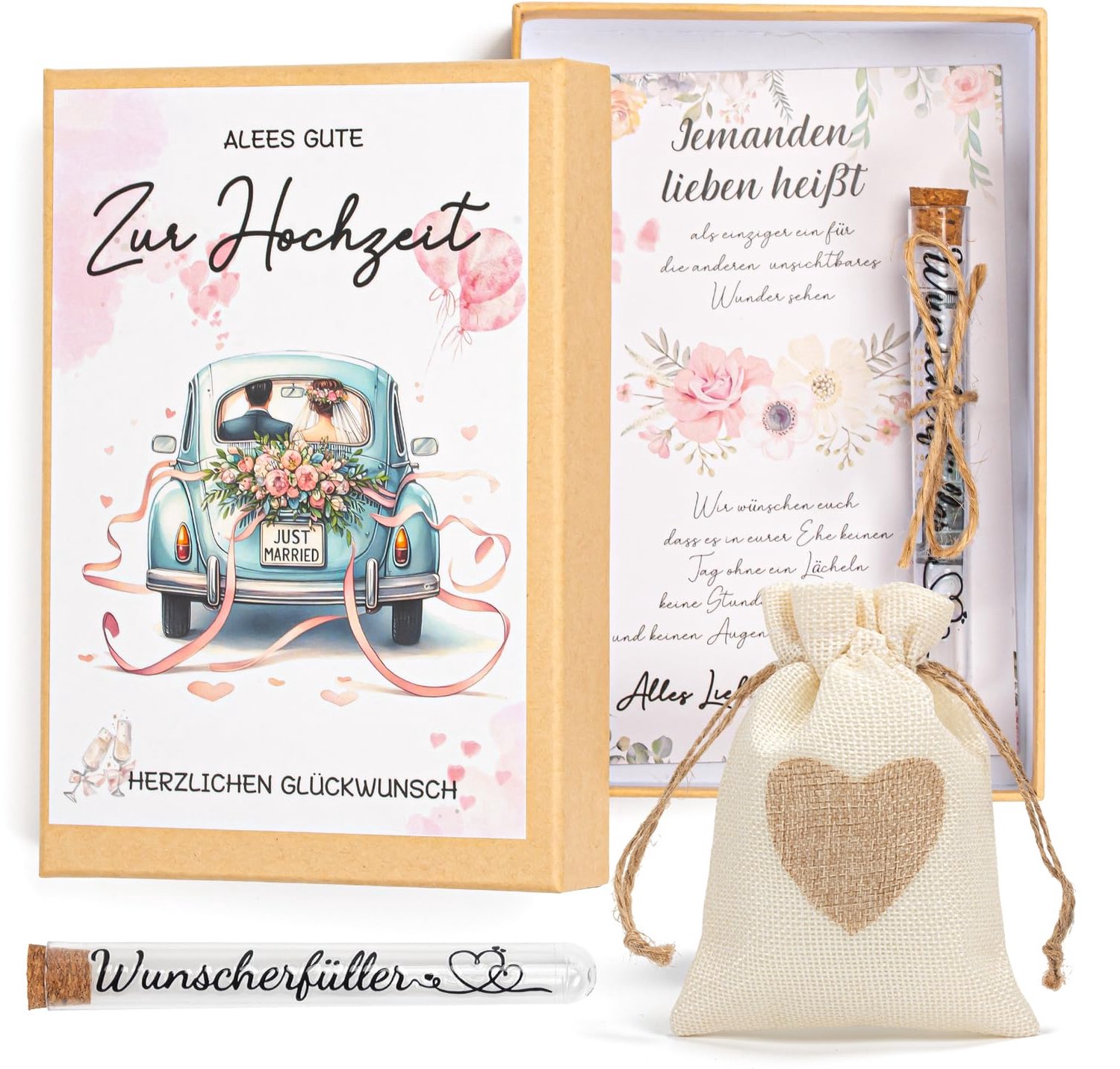 Huwelijksgeschenk Geldspaarpot met Jute Zakjes