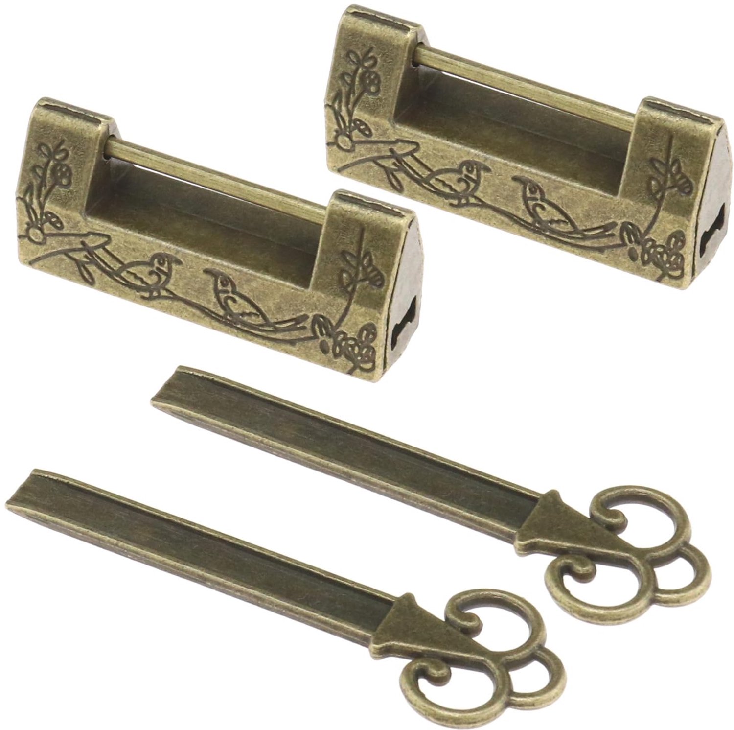 Hangslot 2 Stuks - Vintage Hangslot - Antiek Hangslot - Decoratief Hangslot - Hangslot voor Sieraden - Zinklegering Materiaal - Decoratief Slot