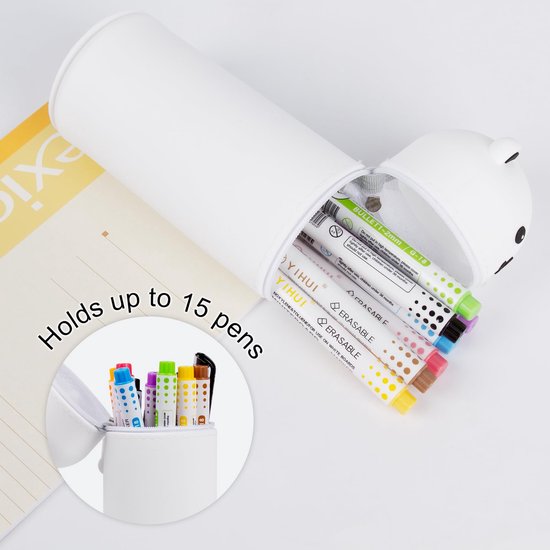 Kawaii 2-in-1 Silicone Pen Case voor School en Kantoor — afbeelding 4