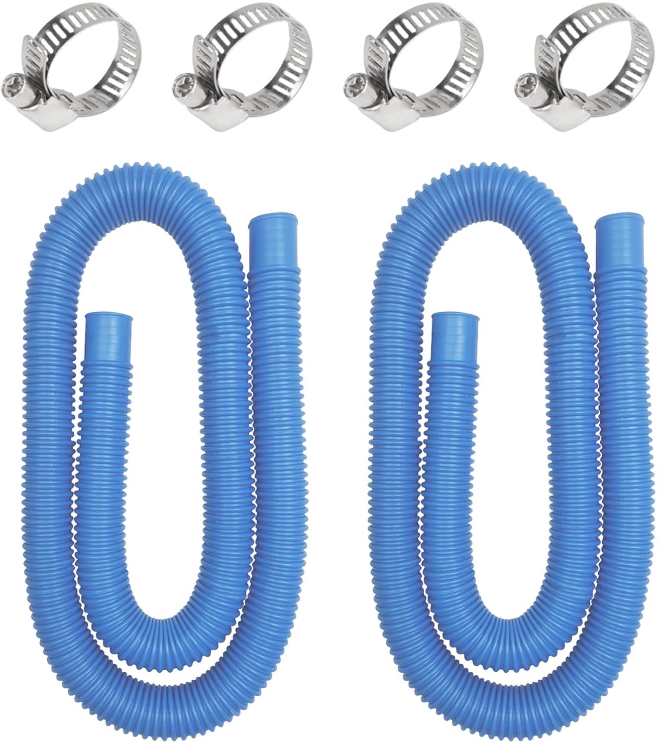 Set van 2 Flexibele Poolslangen met Slangklemmen voor Zwembaden