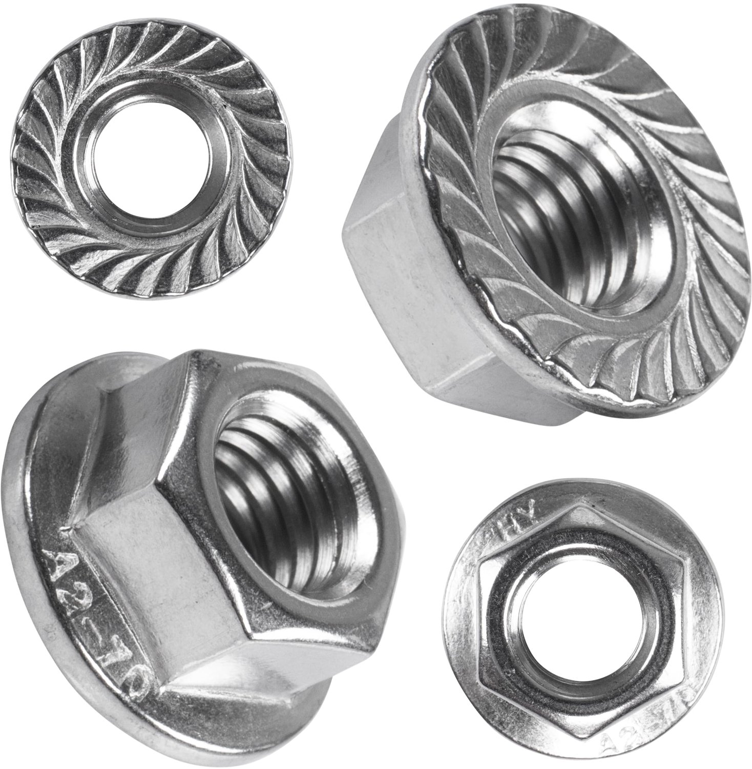 Flensmoer met Locking Teeth M8 - 25 Stuks