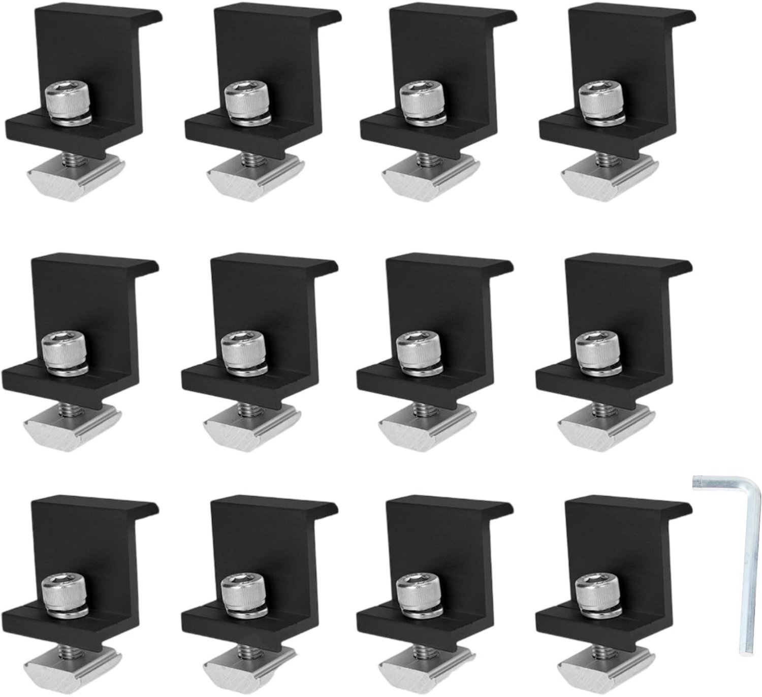 12 Stuks Zonnepaneel Eindklemmen van Aluminium voor Montage 30mm