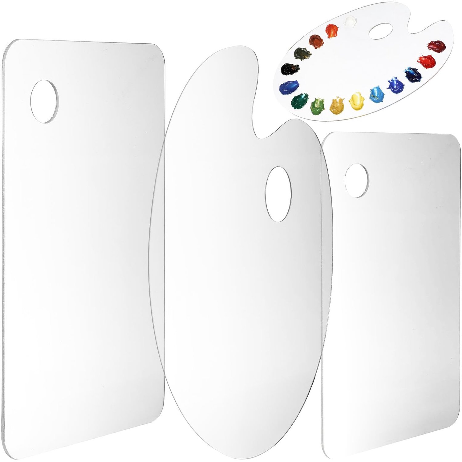 Set van 4 Transparante Acrylaat Mengpaletten voor Schilderen