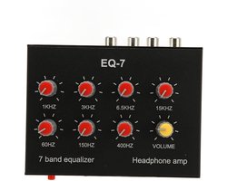 Geluidsequalizer 7-bands - Digitale Equalizer - Hoge Basaanpassing - Tweekanaals - 12dB - 3,5 Mm-interface - Audio Equalizer