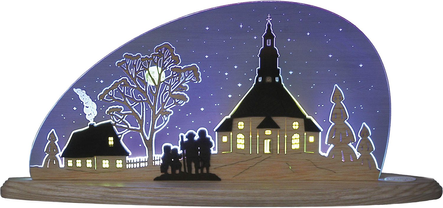 LED Motieflamp 'Seiffener Kirk' in Blauw