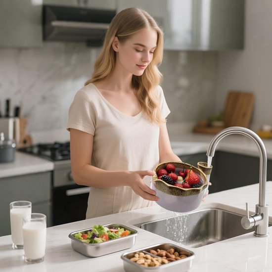 Keramische Draaiende Bessenwaskom voor Groenten en Fruit — afbeelding 2