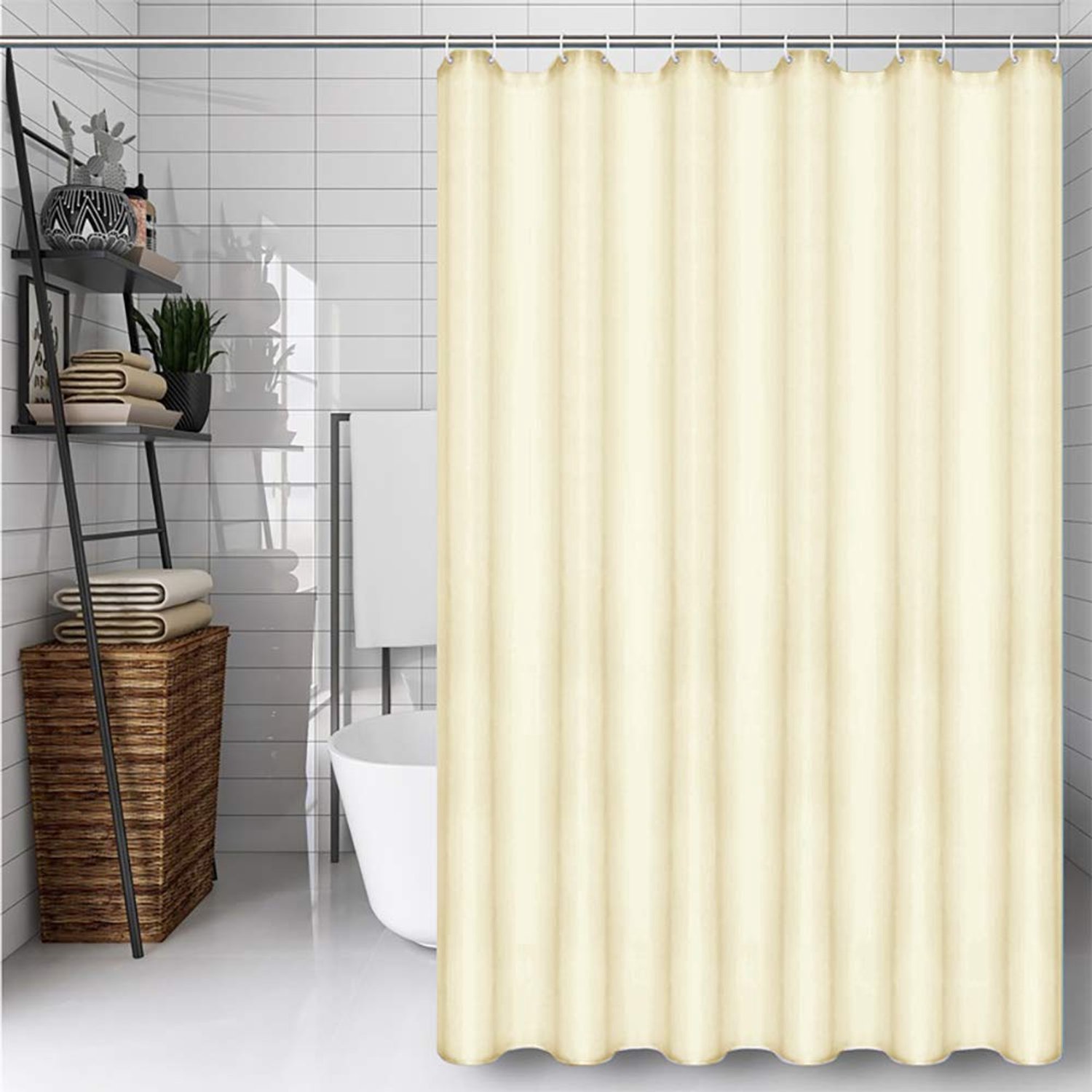 Beige Douchegordijn van 180 x 200 cm, Water- en Schimmelbestendig