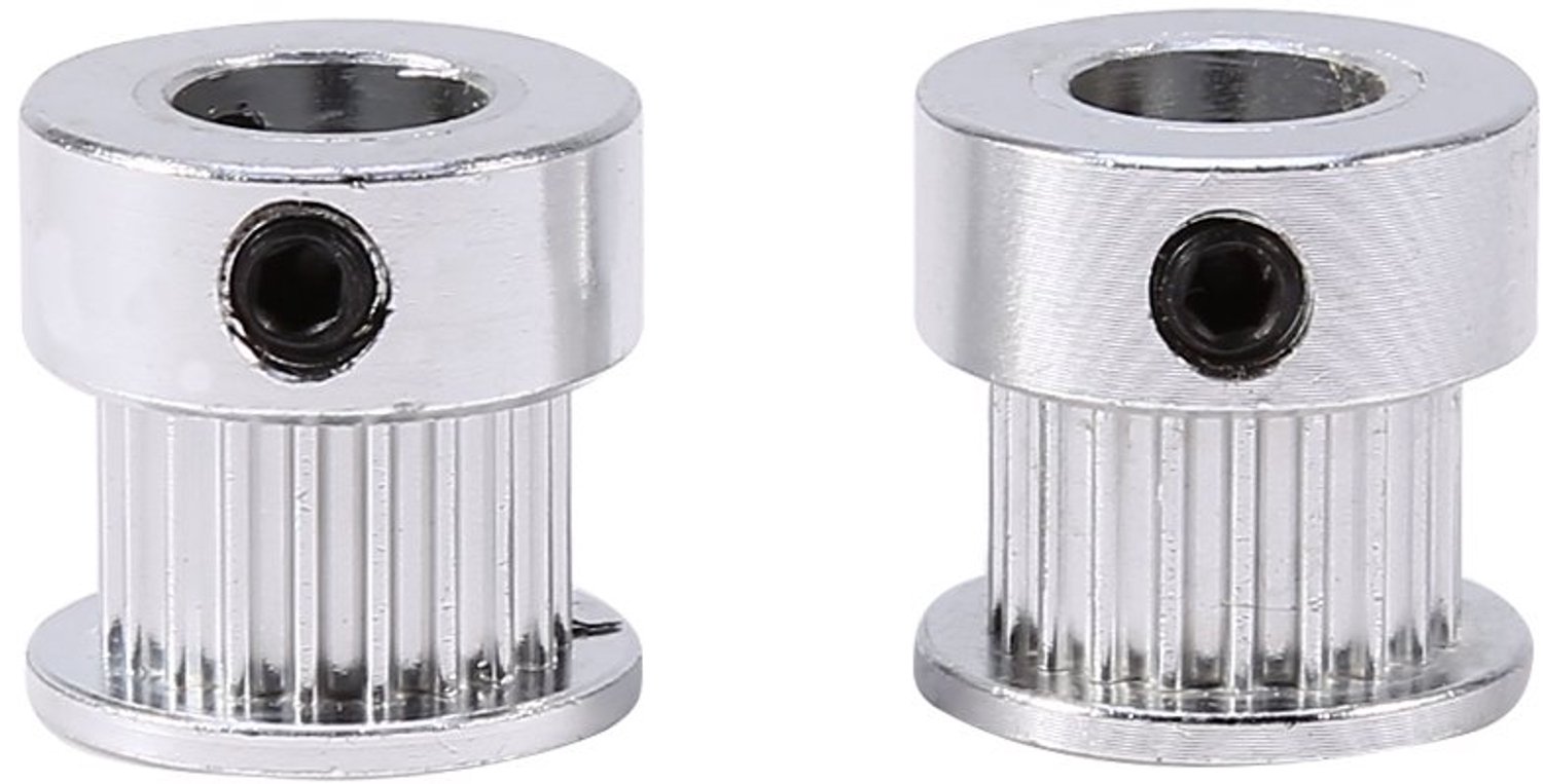 Tandriemschijven 2 Stuks - Aluminiumlegering - 20 Tanden - Buitendiameter 16 mm - Binnendiameter 8 mm - Riembreedte 6 mm - Poelies