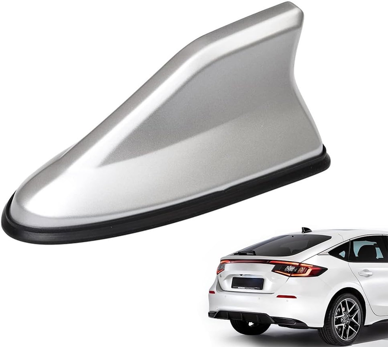 Shark Fin Antenne Cover voor Auto's met Hechttape (Zilver)