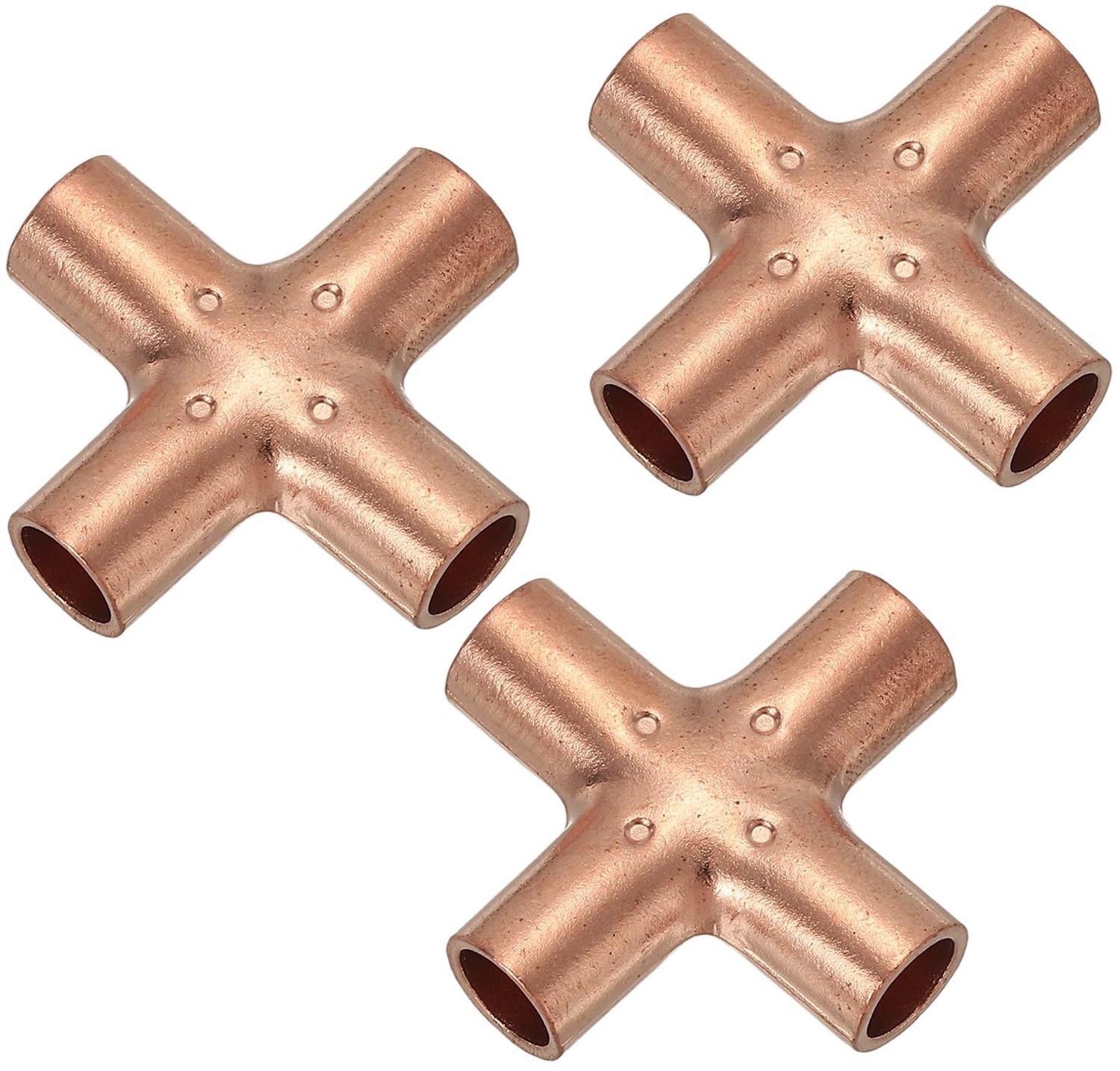 Koperen Cross Pipe Fitting 1/4 Inch voor Koeling (3 Stuks)