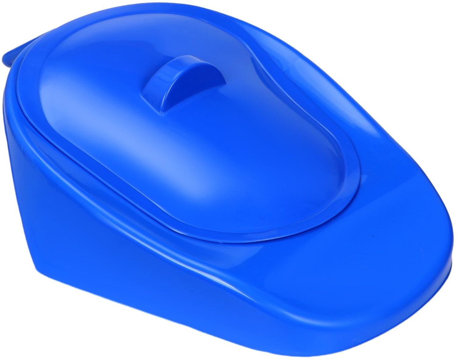 Bedpan met Deksel voor Mannen en Vrouwen, Blauw