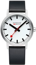 Mondaine M660.30360.16SBB Classic Unisex Horloge Zwart Leer