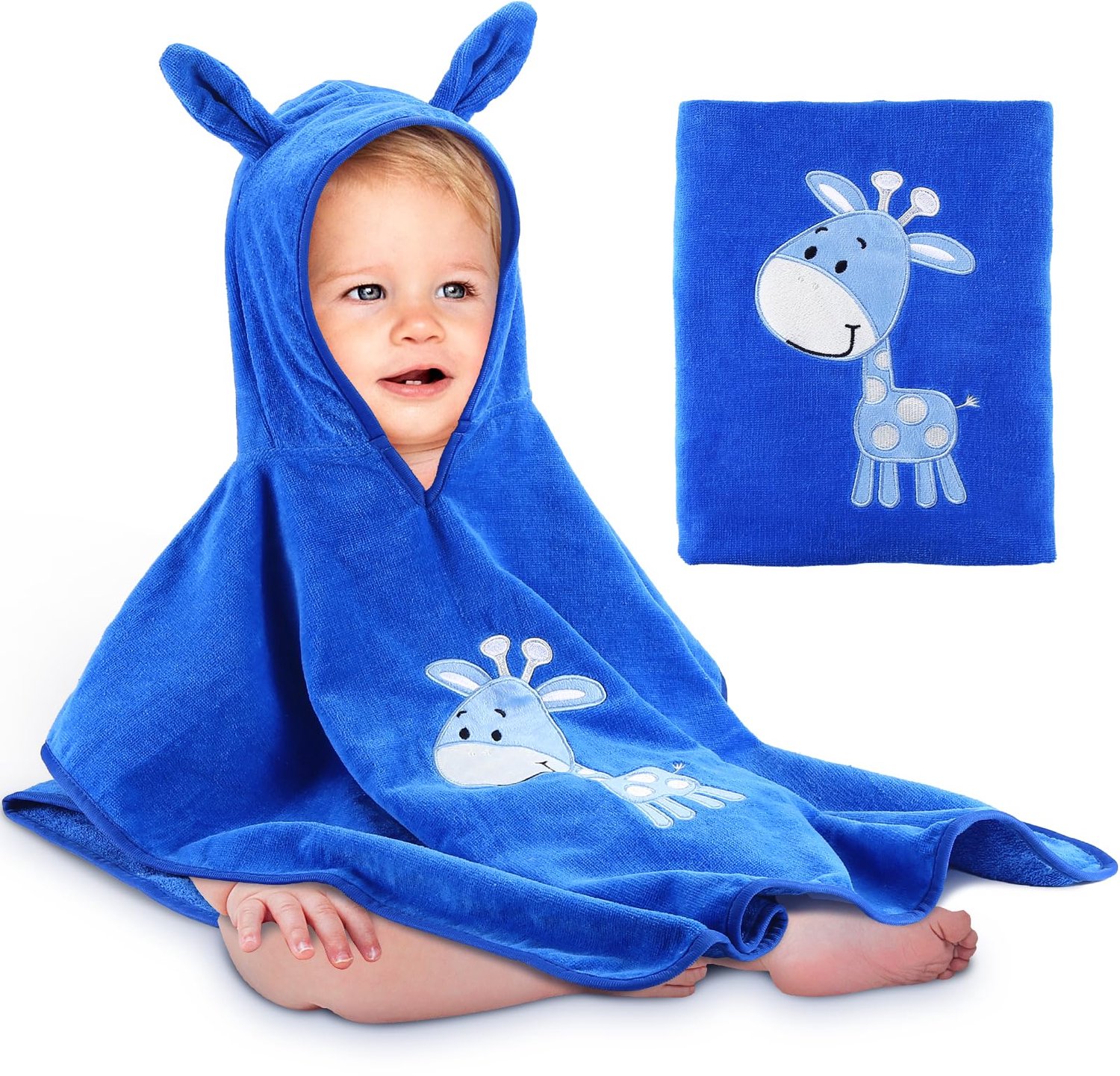 Baby Handdoek met Kap - 100% Katoen, Zachte en Absorberende Giraffe