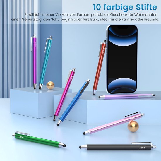 Set van 10 Capacitive Touchscreen Pennen met 20 Vervangtips — afbeelding 3
