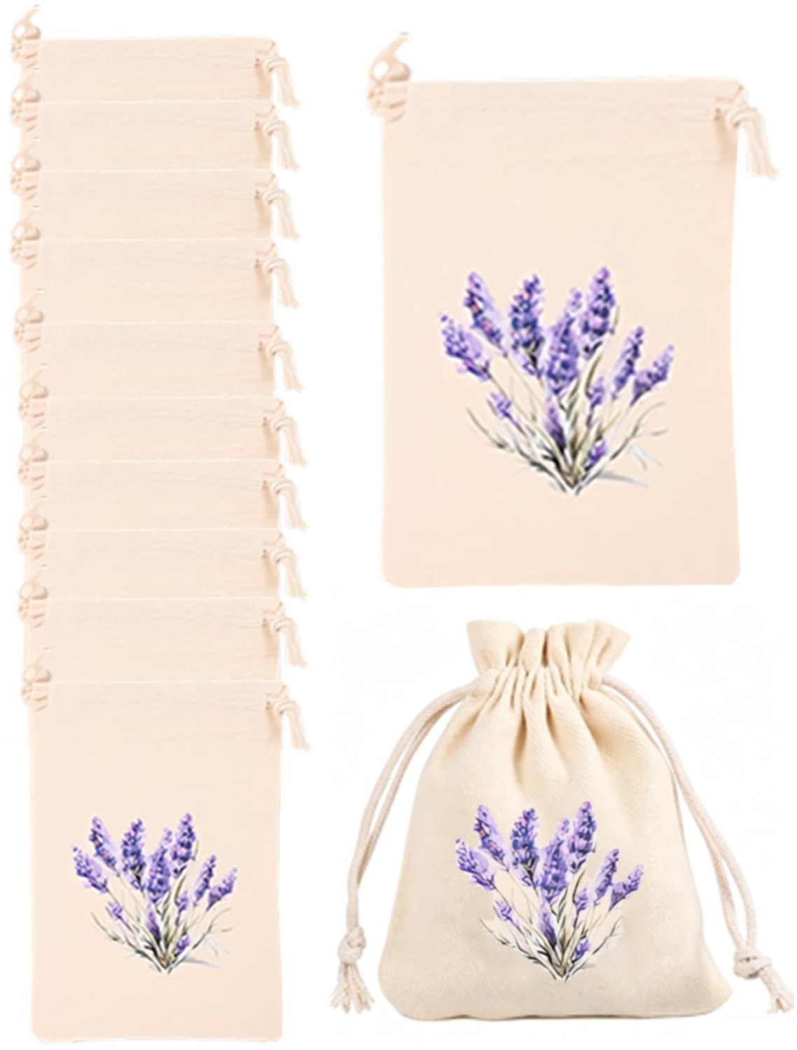 Set van 10 Lavendel Geurzakjes van Katoen