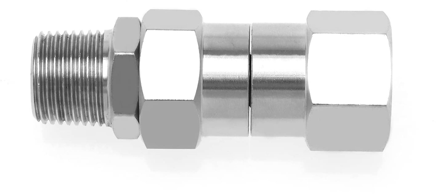 Hogedrukreiniger Swivel 360 Graden Draaibaar - Metalen Beugel - Slijtvast Roestvrij Staal - Knikvrije Wartel - Eenvoudig Schoonmaken - Vermindert Slangdruk - Slangwartel