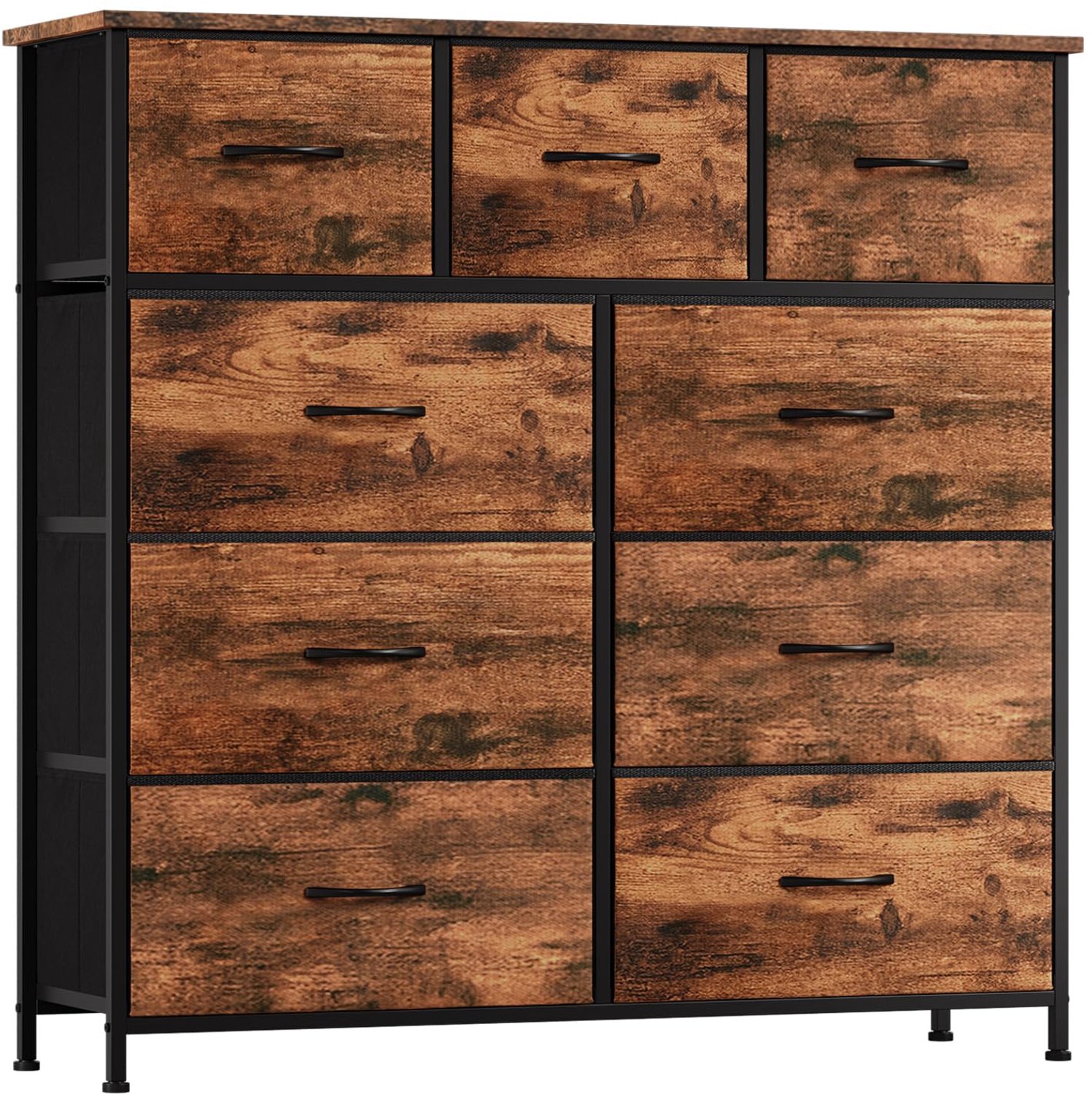 Dressoir met 9 Laden van Staal en Stof