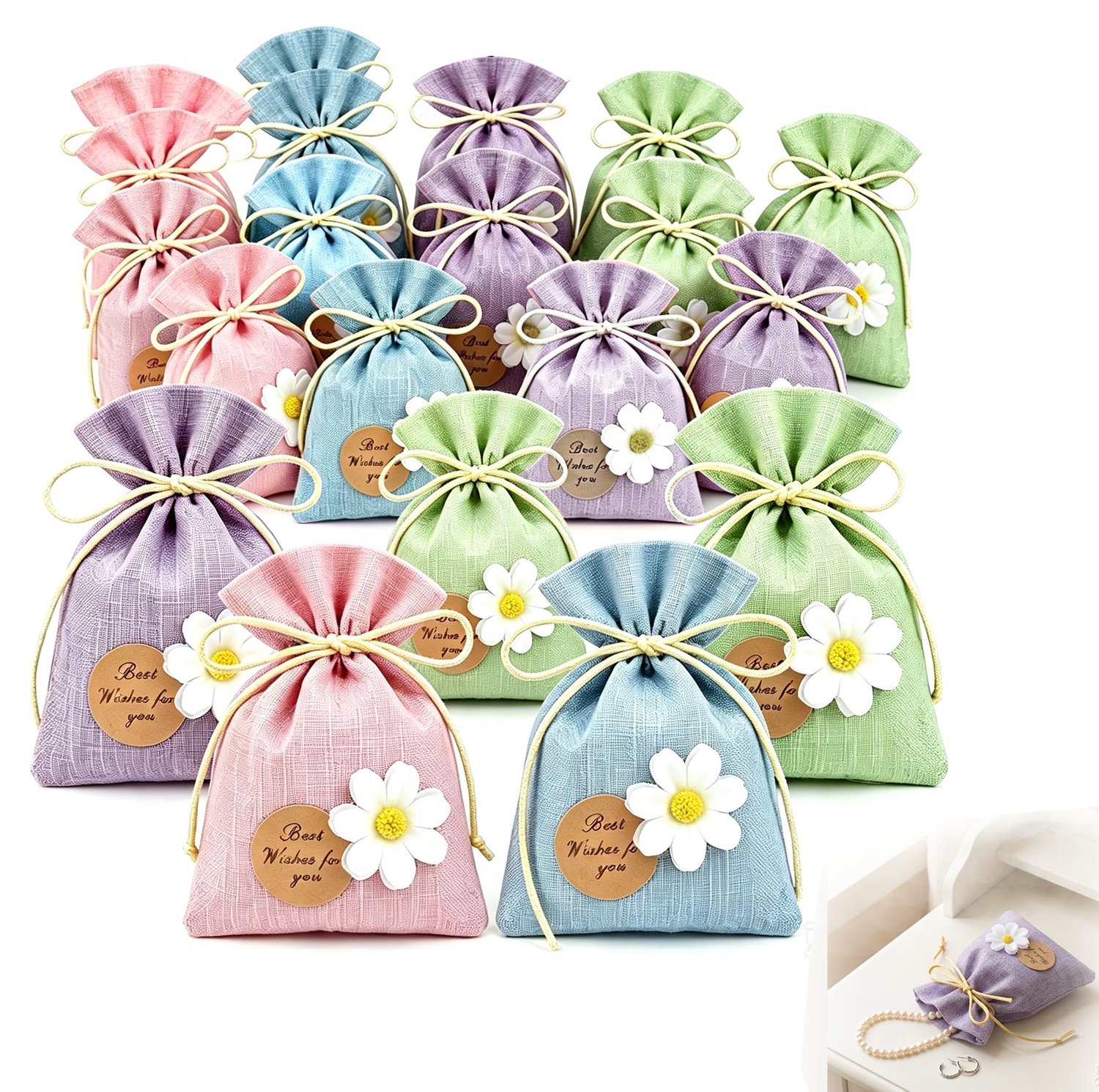 Set van 20 Jute Zakjes voor Cadeaus en Decoratie