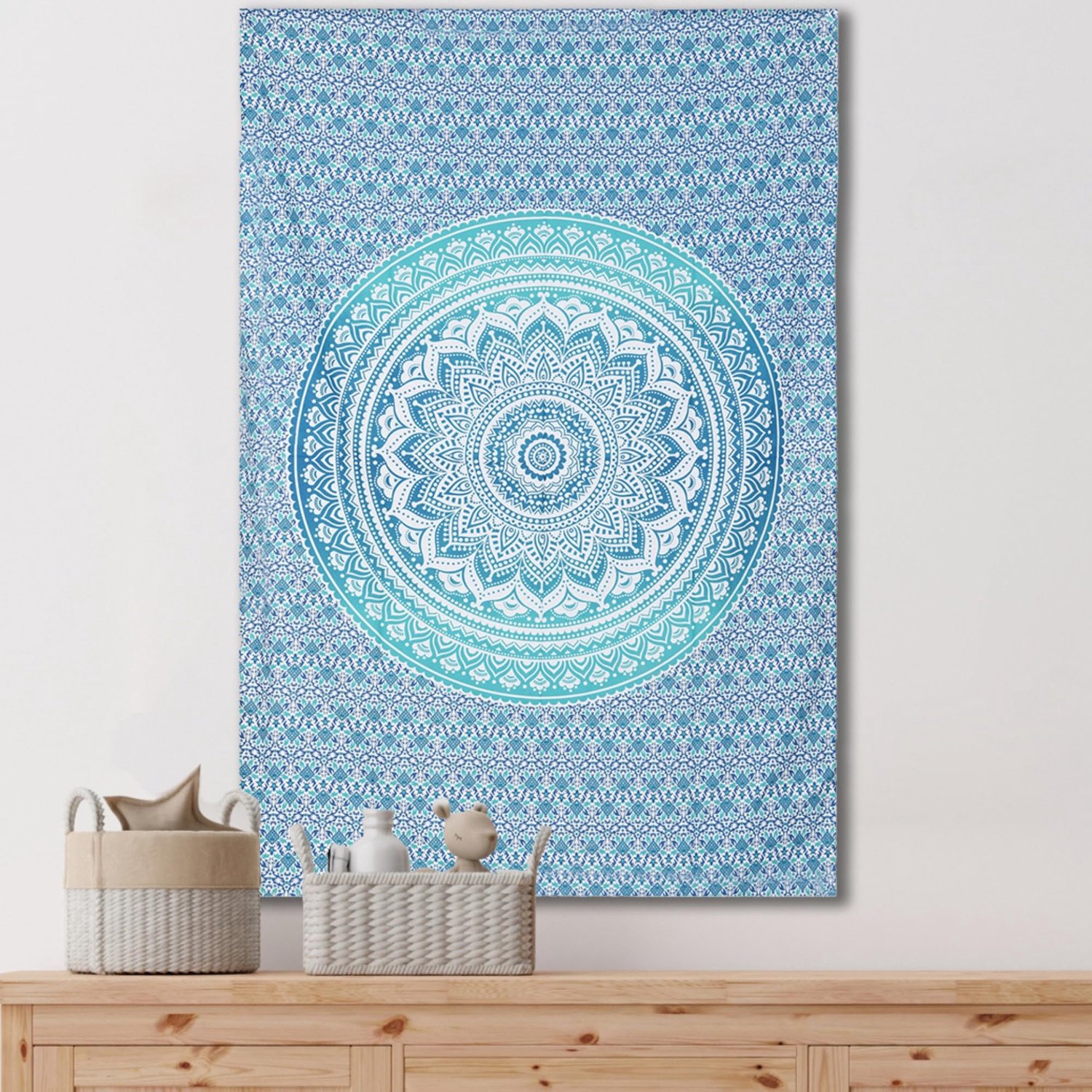Bohemian Tapestry voor Slaapkamer - Mandala Groen