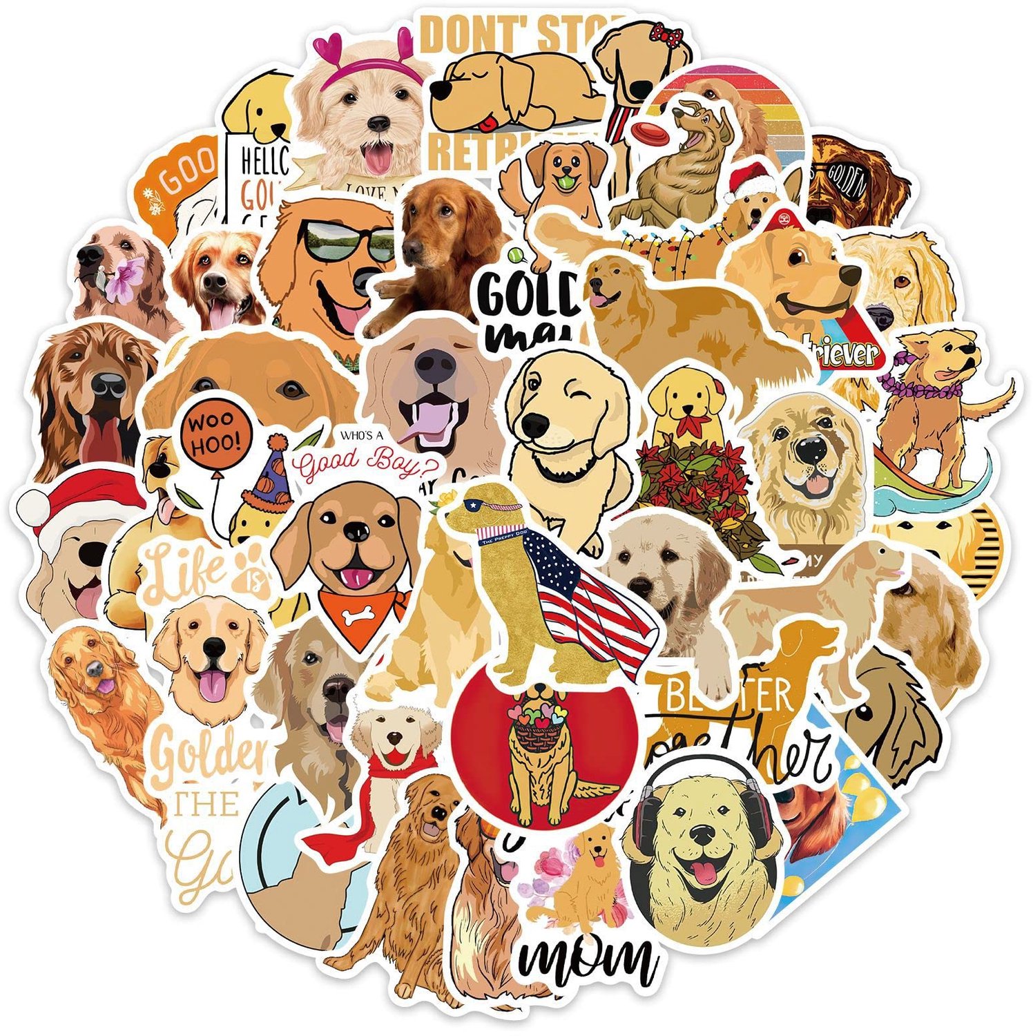 Schattige Honden Stickers Set van 50 voor Laptop en Waterflessen