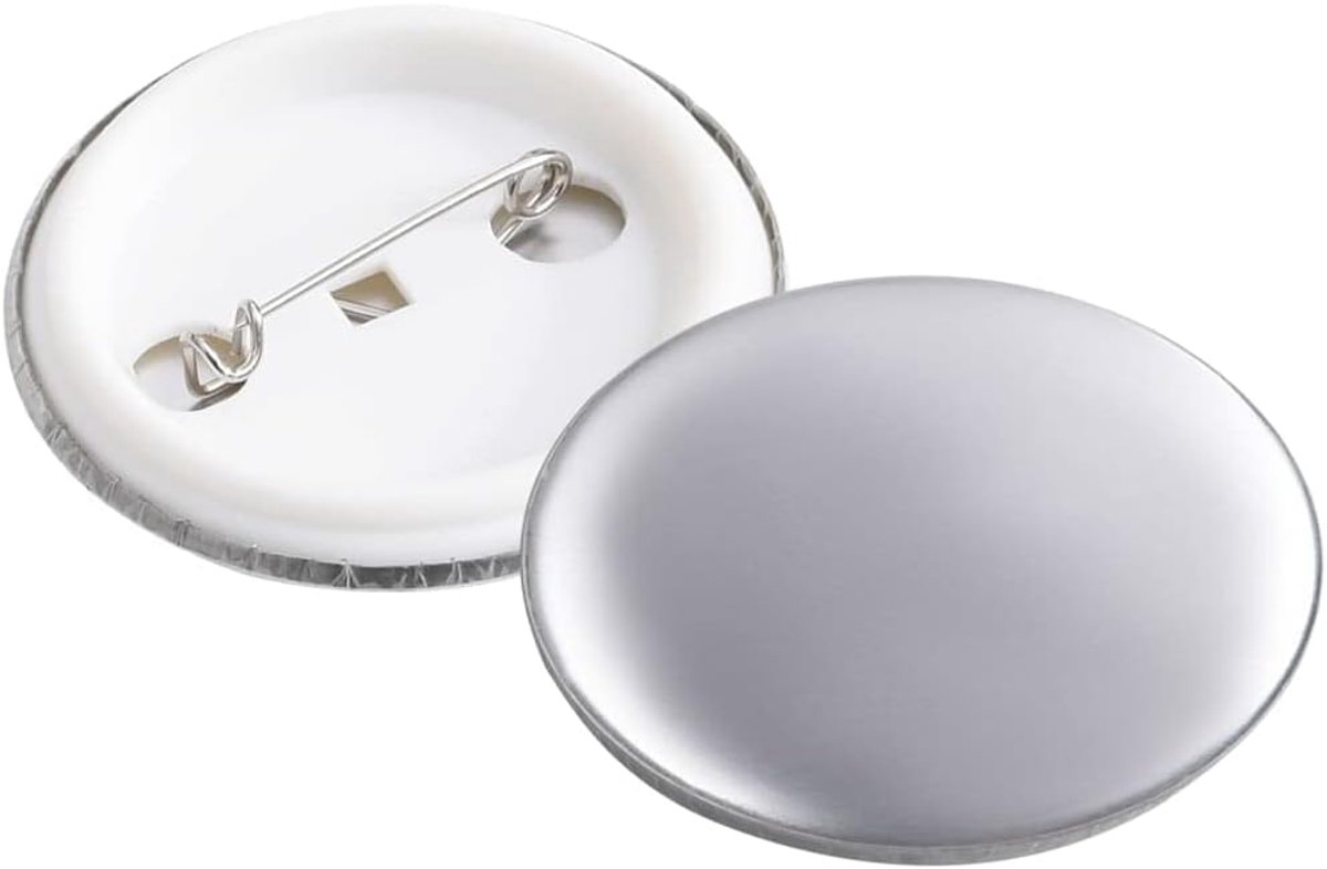 500 sets 37 mm, doe-het-zelf spelden blanco voor bedrijfslogo's, promotieknoppen met kunststof achterkant en metalen schaal