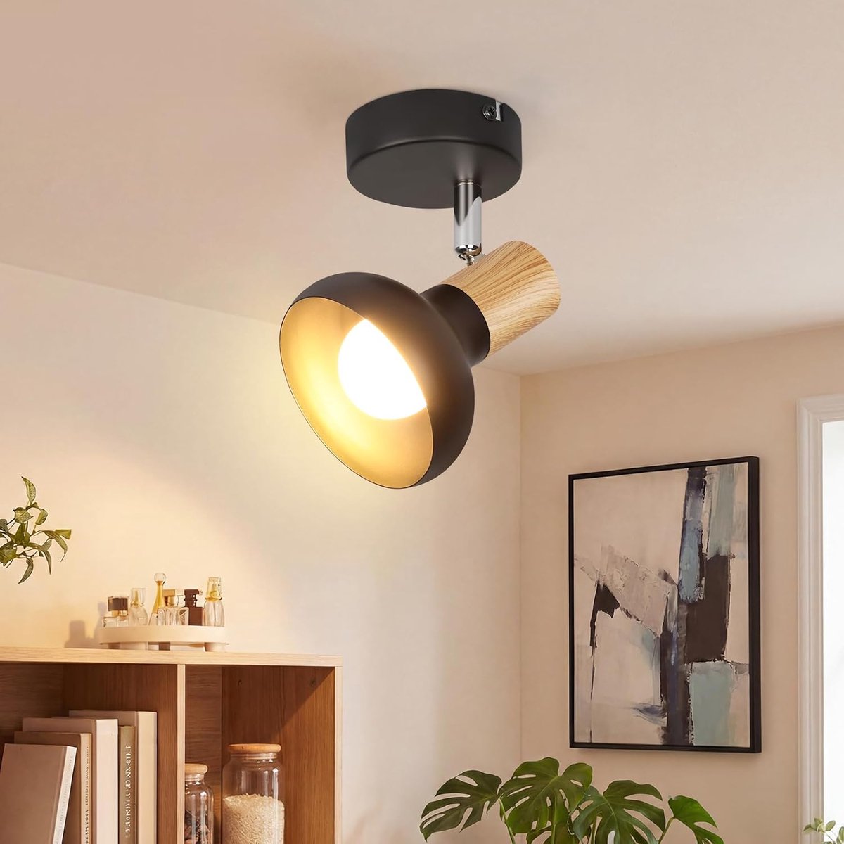 plafondstraler 1 vlam vintage - zwarte plafondlamp gangverlichting