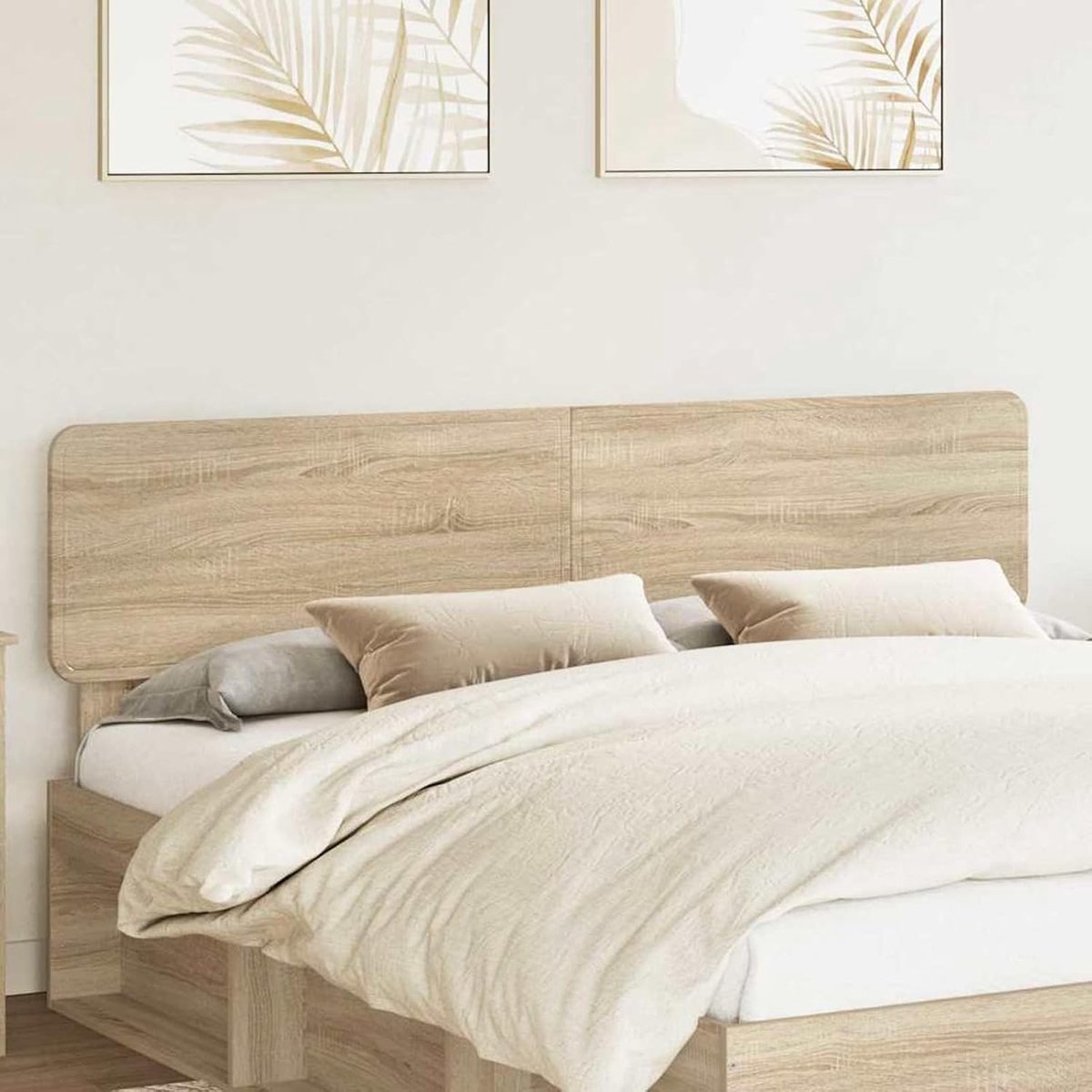 Hoofdbord met hoofdeinde, sonoma-eiken, 200 cm, houtmateriaal, bedhoofdeinde voor slaapkamer, hotel, volwassenen, kinderen, jongeren, tweepersoonsbed 888498