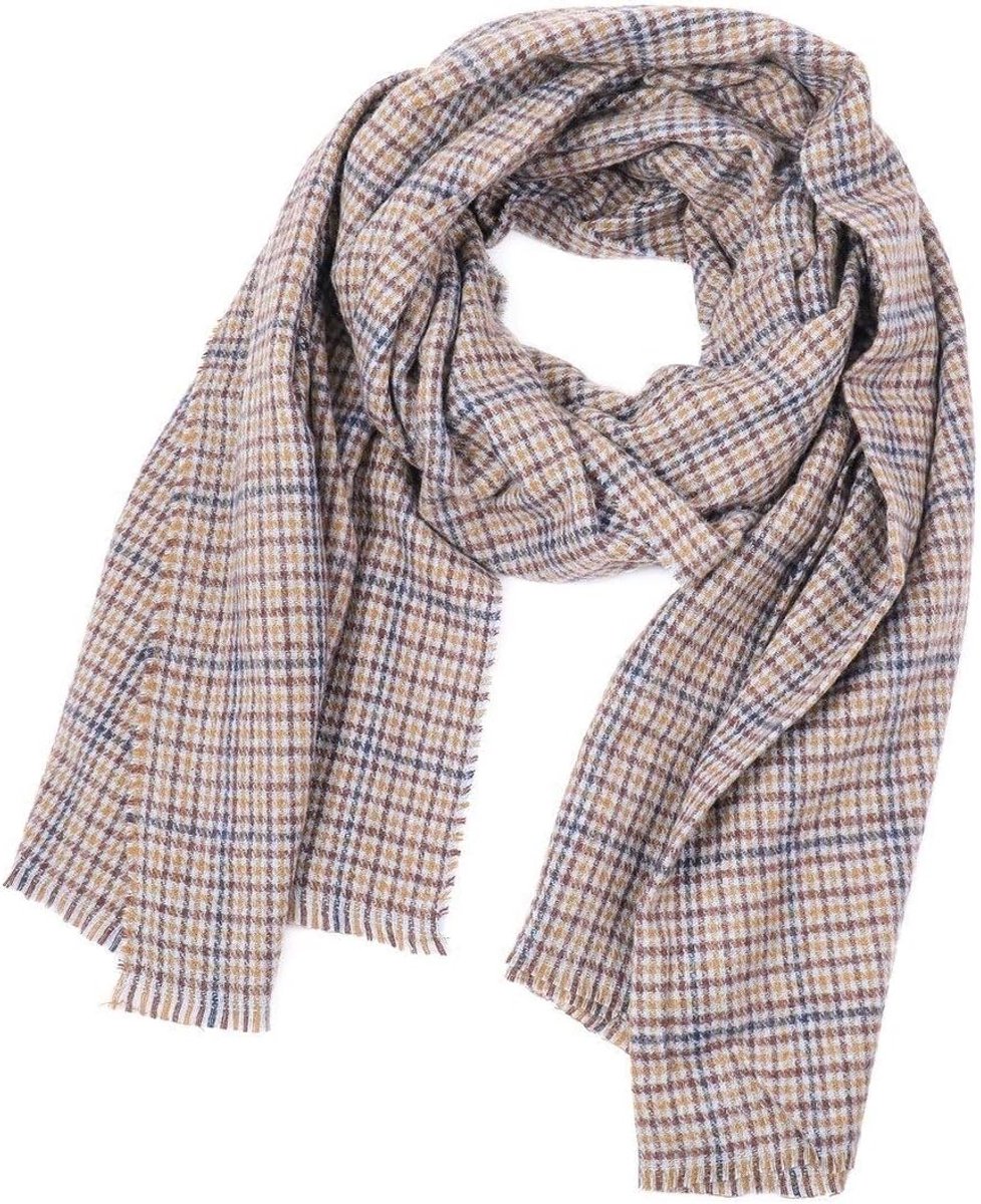 Kleine rooster omzoomd kasjmier warme sjaal for dames (Color : Coffee)