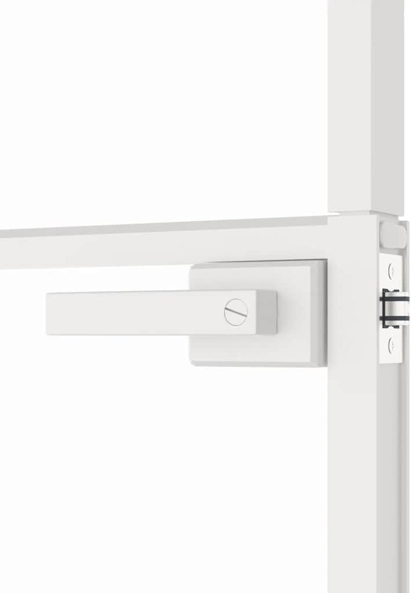76x201,5 cm wit van gehard glas en aluminium - moderne glazen deur voor woonkamer, kantoor en doorgang