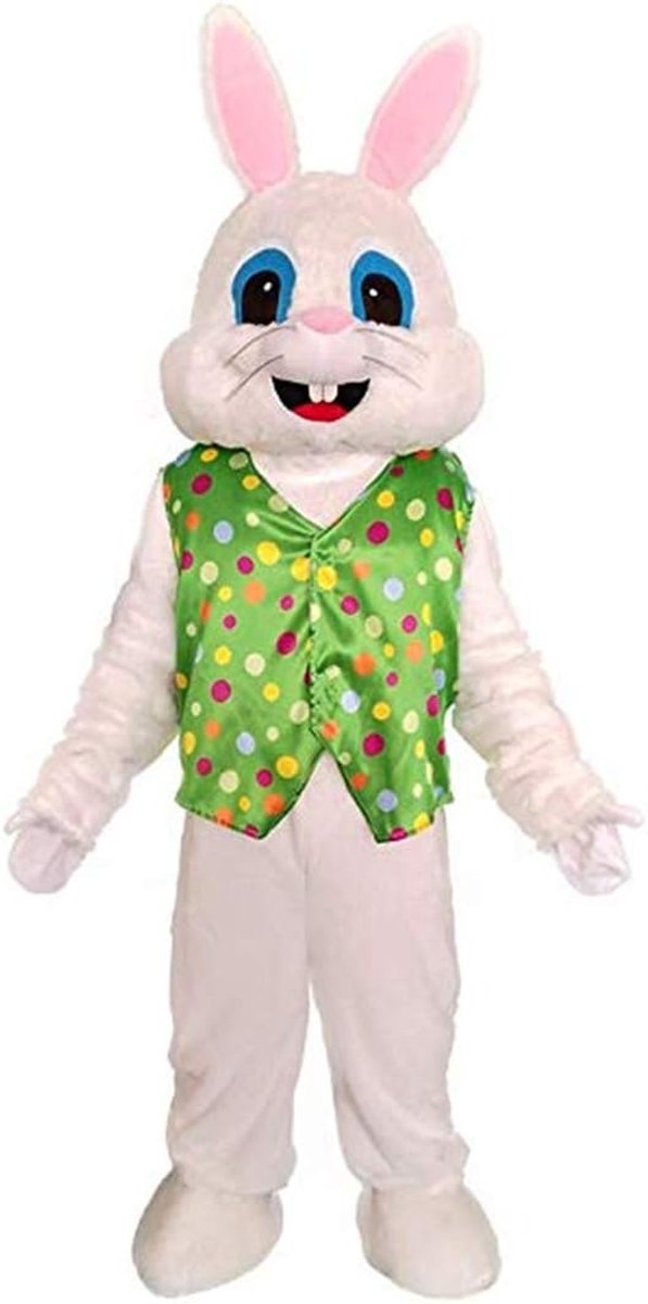 Paashaas Volwassen Kostuum Konijn Halloween Mascotte Kostuum Fancy Jurk, Als Foto, One Size