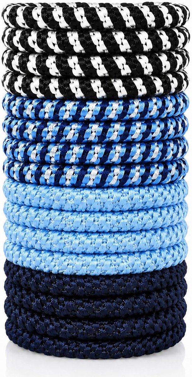 16 stuks haarelastiekjes voor meisjes, voor dames, blauw
