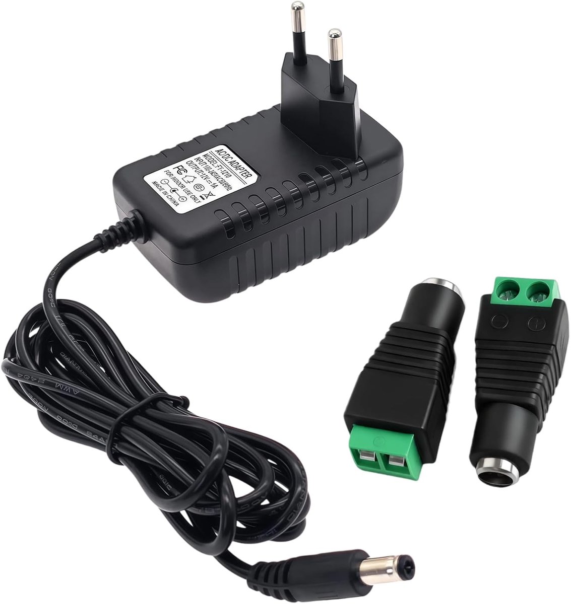 3 STKS Voeding 12V 1A 12W - AC100-240V naar DC12V, DC voeding, universele transformator voor LED-strips (5050/3528), router, LED-lampen, stekkervoeding 12V 1A, 12V DC voeding