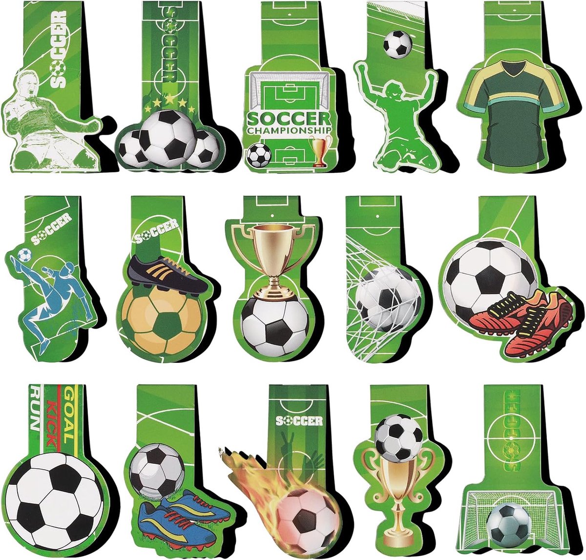 15 stuks magnetische bladwijzers voetbal, voetbalcadeautje