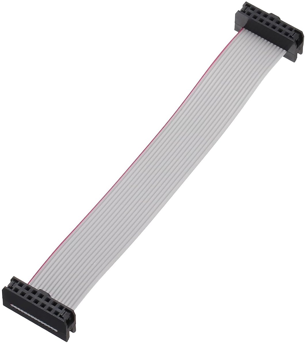 Platte lintkabel, IDC-stekker, 14-polig, 2 mm pitch, lengte 10 cm, FC naar FC-stekker, dubbele vrouwelijke platte bandkabel voor industriële elektronica, grijs
