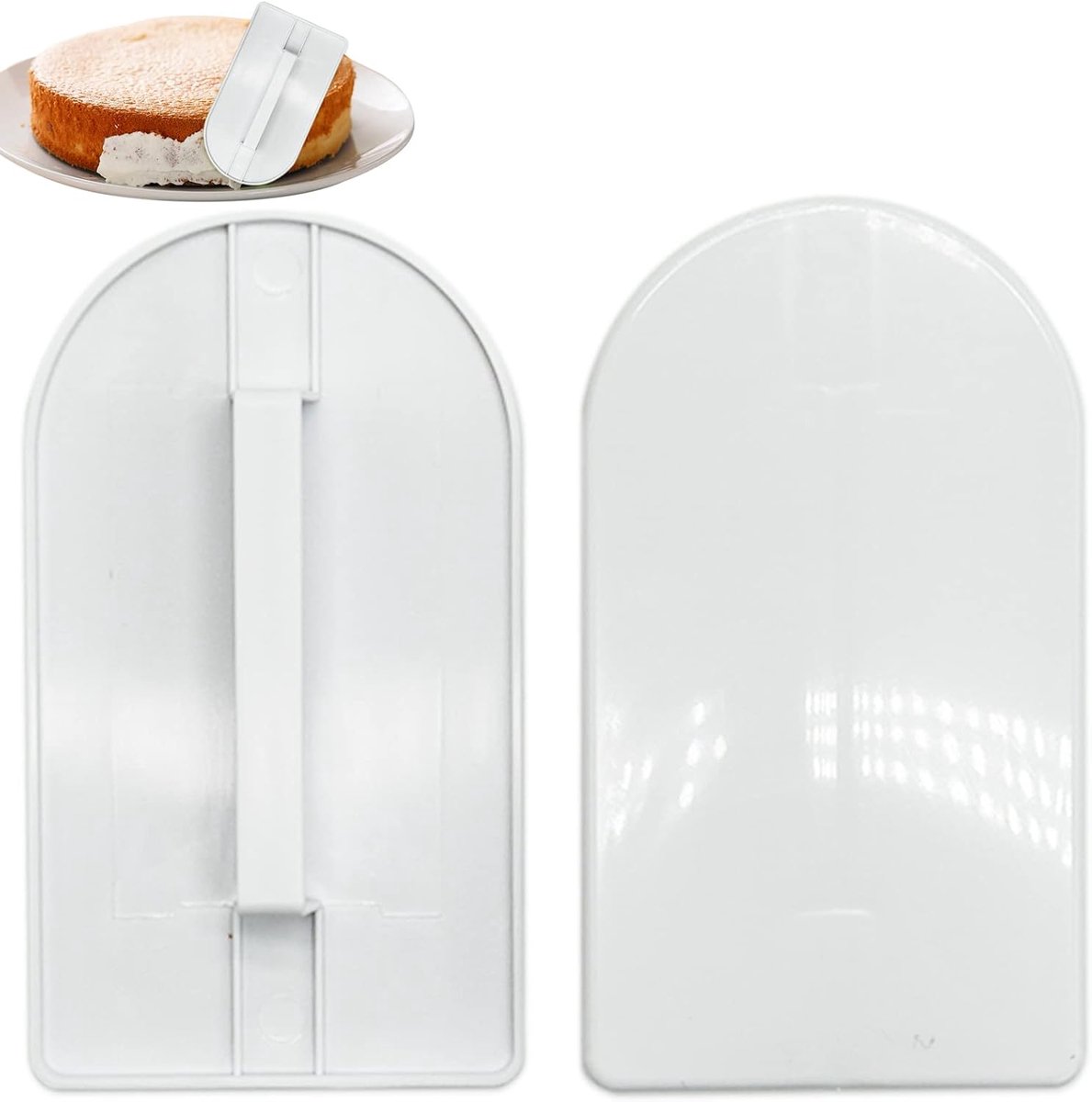 Gladmakende taart accessoires, fondant taart gladmakend gereedschap, 2 stuks cake edge gladder plastic crème decoreren tools taart stijltang taartdecoratie modelleergereedschap voor