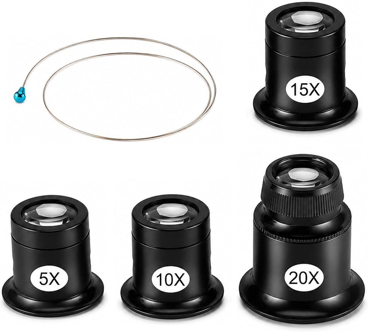 4-delige horlogemakersloep, juweliersvergrootglas voor horloges en
