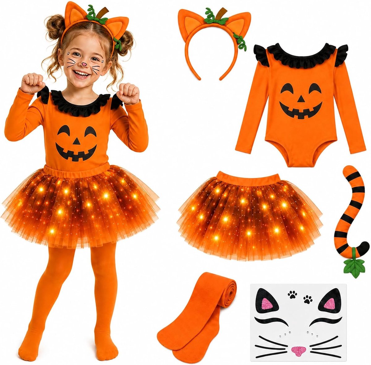 Heksenkostuum voor meisjes, heksenkostuum voor kinderen, Halloween-kostuum voor kinderen