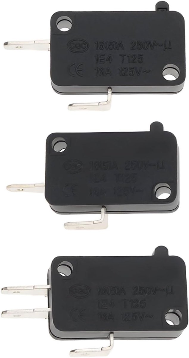 Magnetron Deur Schakelaar 3-Pack SPST SPDT 16A 250V Oven Vervanging Schakelaars WB24X10103 3B73361E SZM-V16-FD-63