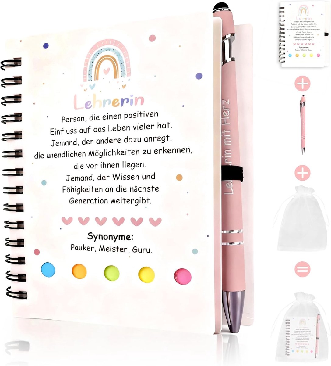 Cadeau Voor Leraren, Bedankt Cadeau Voor Leraar Notitieboekje Met Pen, Afscheidscadeau Kleuterjuf, Bedankcadeaus Voor Leraren (1 set)