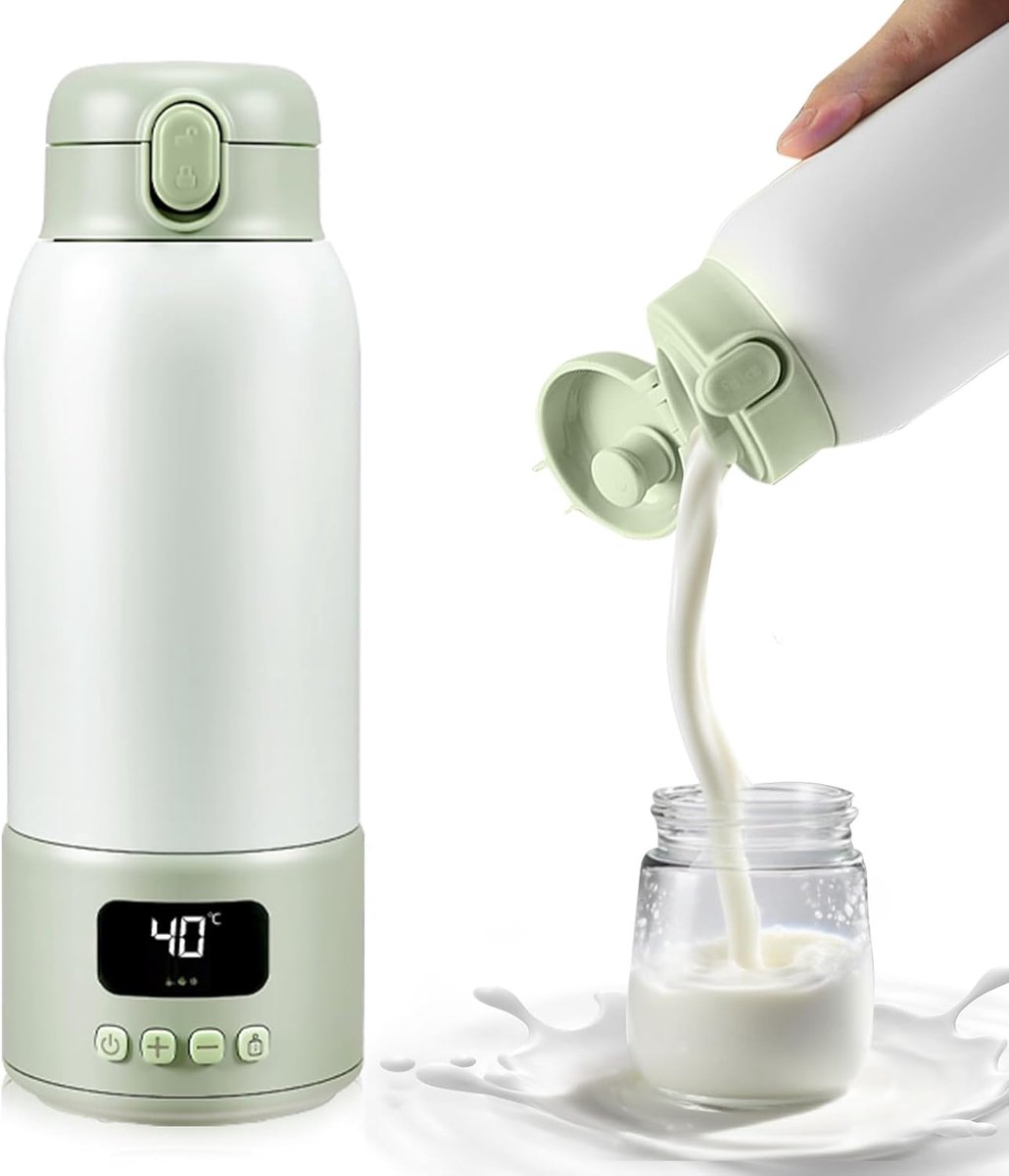 Flessenwarmer voor baby's, 500 ml, grote capaciteit, babyflesverwarmer, snelle opwarming, moedermelk, water of melk, instelbare temperatuur van 37-70 °C