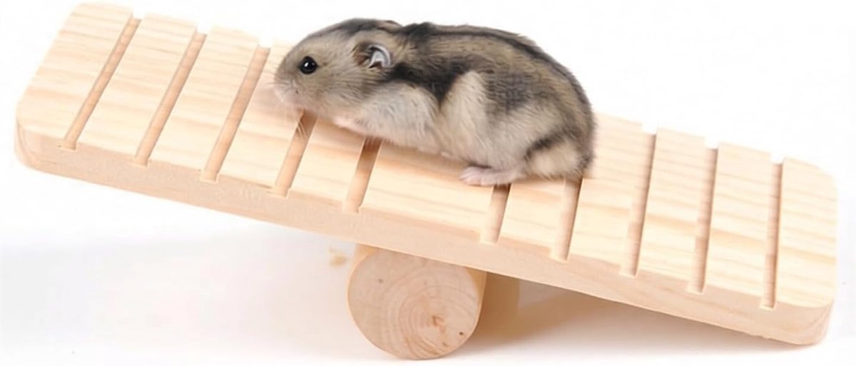 Schommelwip voor huisdieren, hamsters, hout, kauwen, klimmen, huisdierkooi, accessoires voor chinchilla, fretten, knaagdieren, kleine dieren, cadeaus voor kleine dieren, muis, ratten, chinchilla