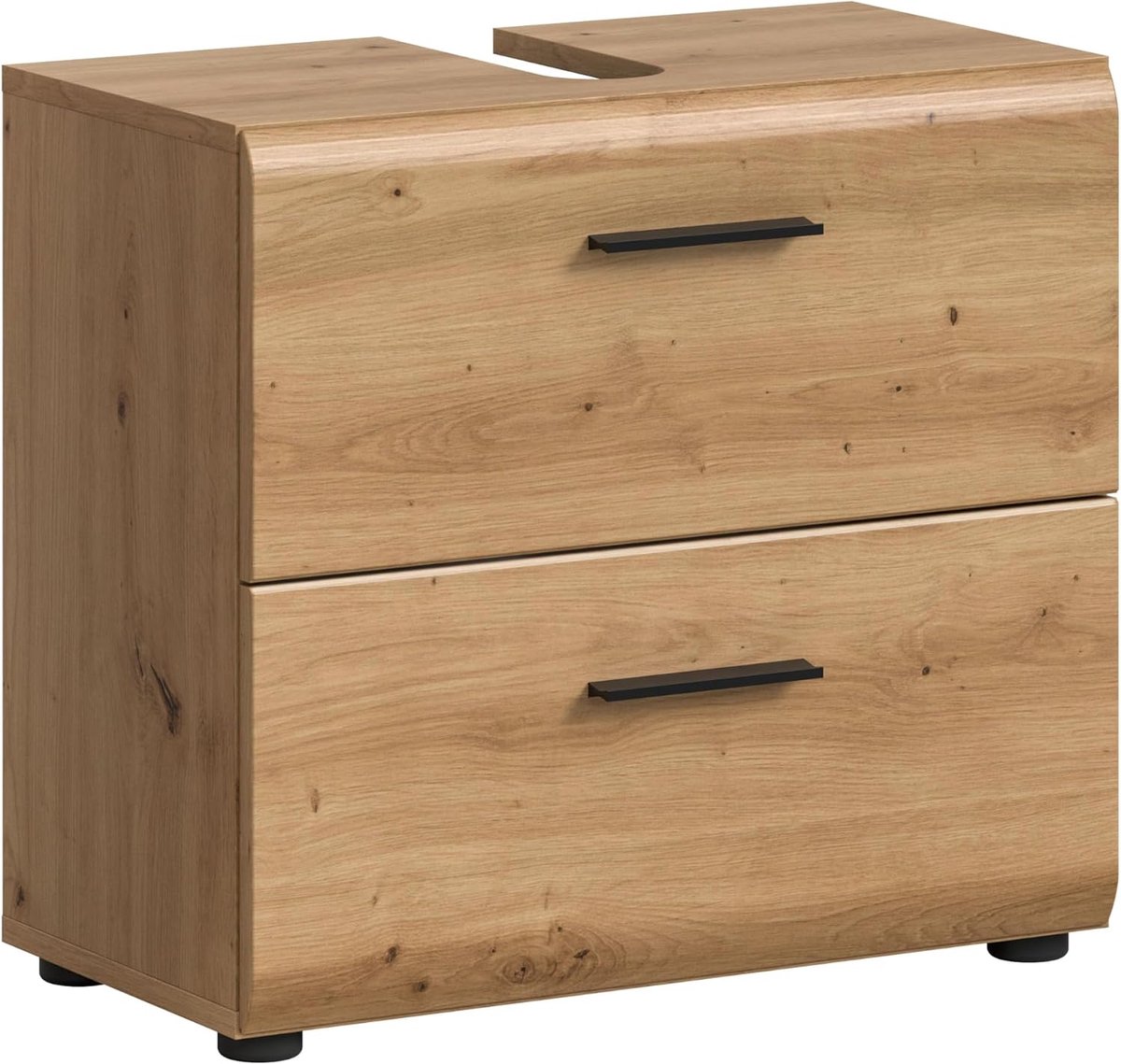 Xonox.home – Wastafelonderkast Ice 60 x 54 x 60 cm in corpus en front Artisan Oak imitatie – moderne badkamerkast onderkast voor wastafel – warm & natuurlijk