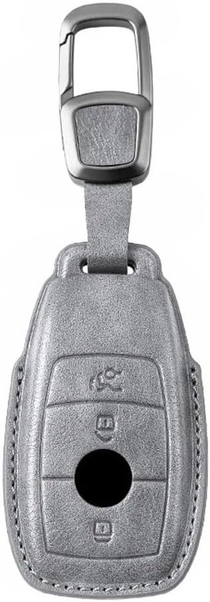 lederen autosleutelhoes compatibel met Mercedes Benz A/B/C/E/G/S Klasse 2017 S 2018 GLA GLC GLE GLK GLS CLA CLE CLS AMG E200 W177 W205 W213 Smart Key Fob Shell Case