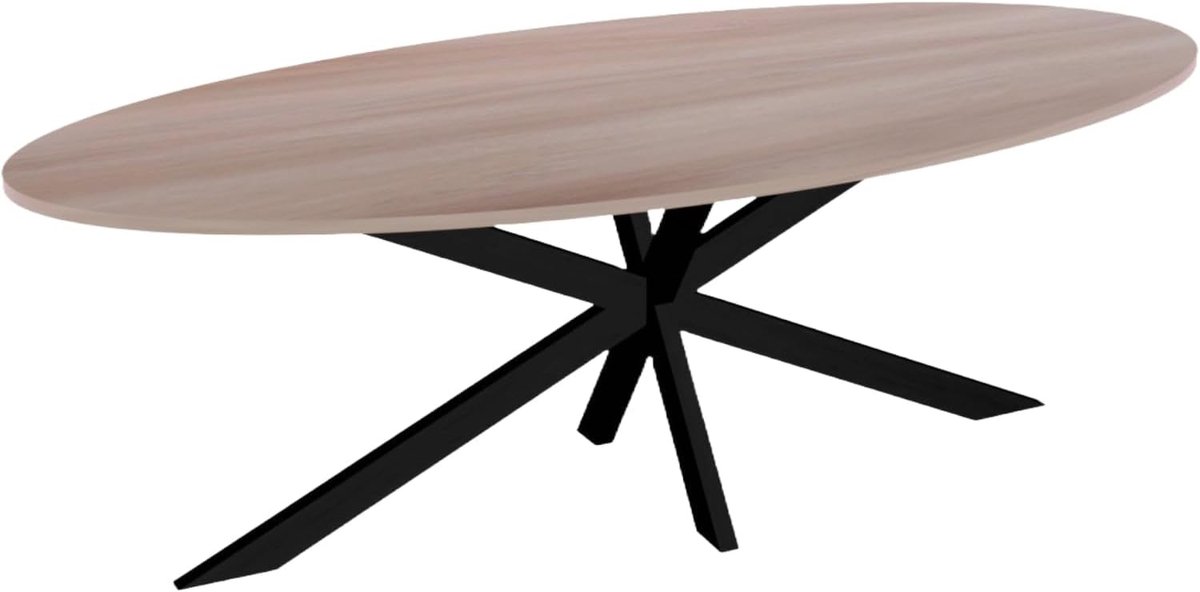 Eettafel ovaal 240cm Rato naturel ovale tafel MDF eetkamertafel