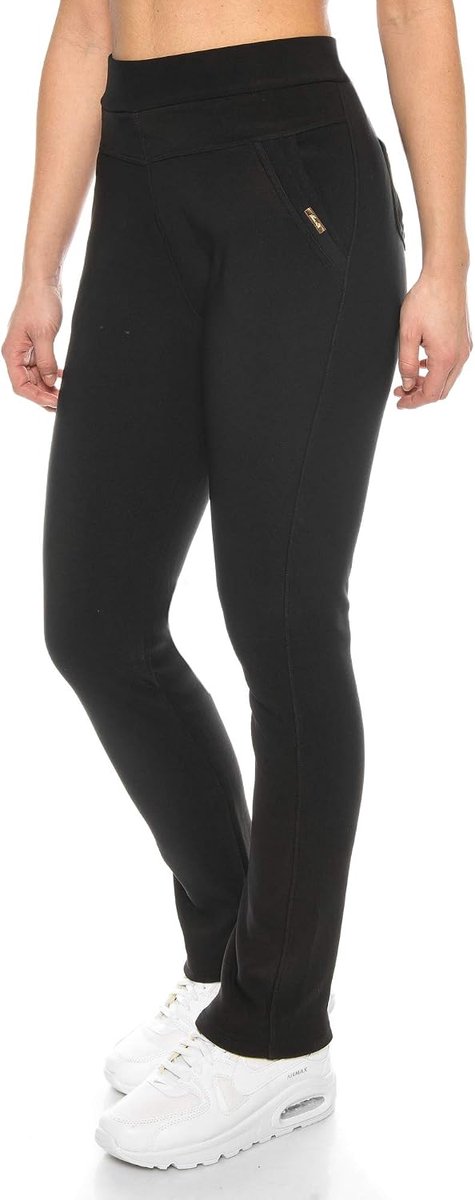 Thermo-legging voor dames, gevoerd met fleece aan de binnenkant, basic ondoorzichtig