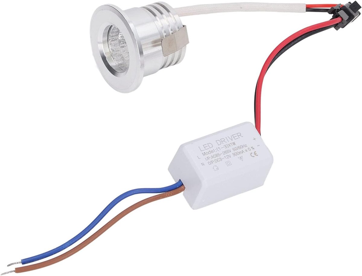 Doucheverlichting Voor Binnendouche, Mini COB-inbouwspot Stabiele Warmteafvoer LED-plafondinbouwspot 3W Zilver Lamphuis AC85-265V(3000K-Warm wit licht)