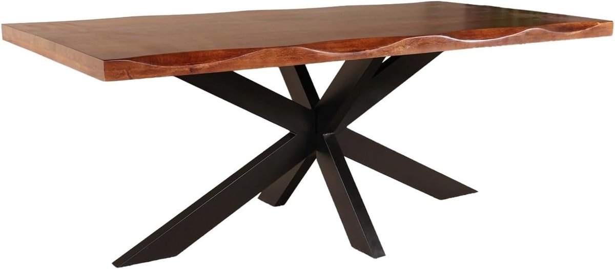 Eettafel boomstam mangohout 200cm Indiana industriële duurzaam boomstamtafel mango