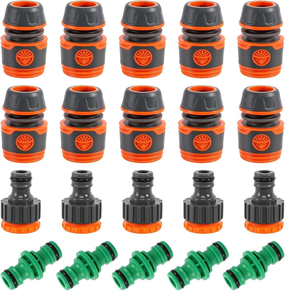 1/2 inch, 20 stuks slangaansluiting 1/2 inch, slangkoppelingsset, slangkoppeling, accessoires, slangverbinder, tuinslang, connector voor familie en tuin
